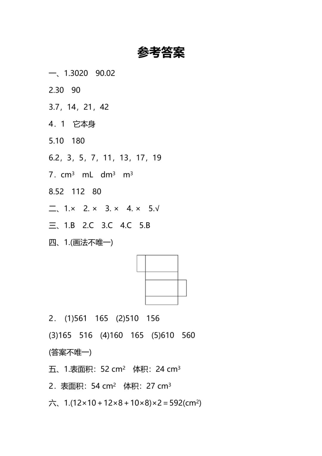 图片[8]-人教版数学五年级下册期中测试卷（一）-小鑫学社资源网
